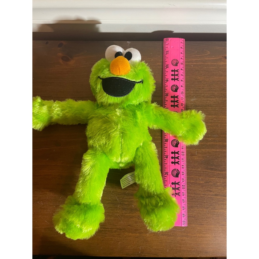 Sesame Street Toy Factory Neon Green Elmo Cookie Monster Style Plush 11" 401X020 - Picture 5 of 11